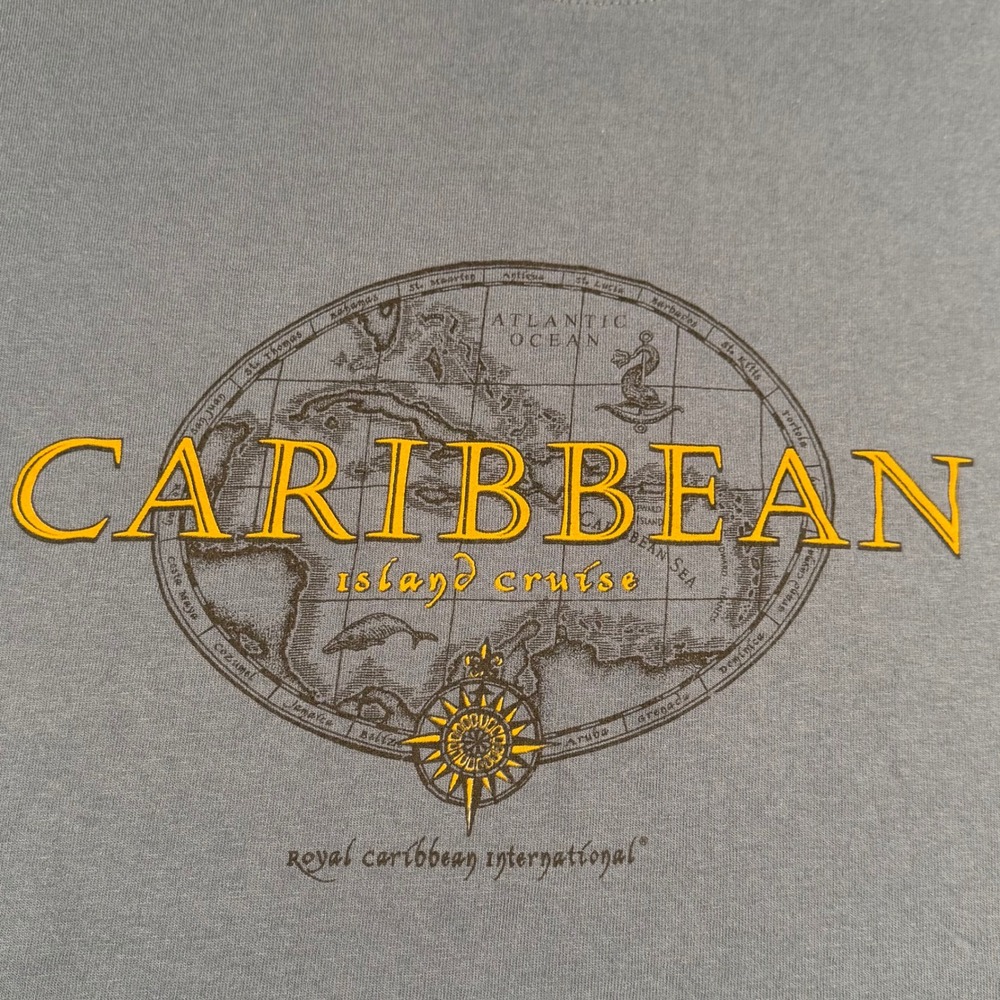Vintage Royal Caribbean International Cruise T-Shirt Mens 2XL Blue Cotton